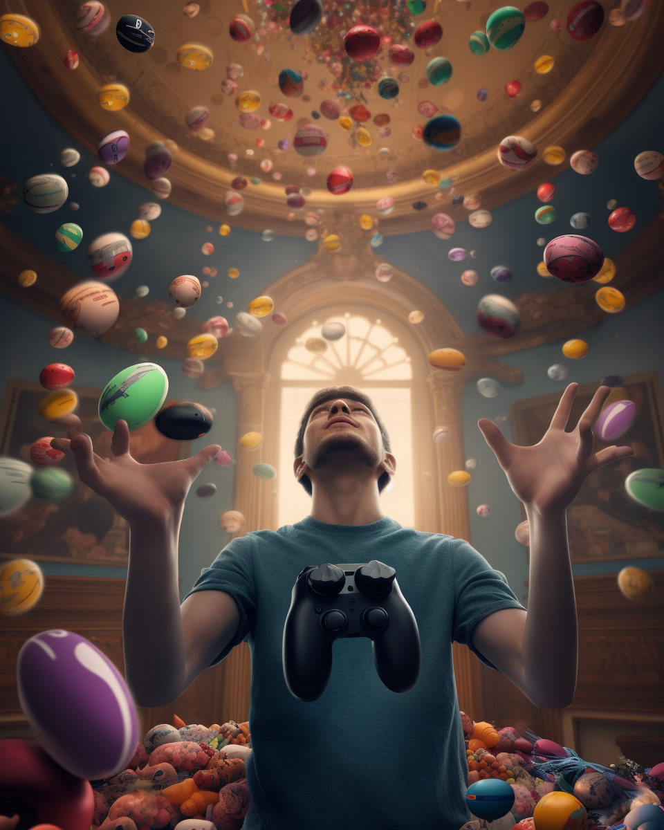 Gamer with revealed Easter eggs