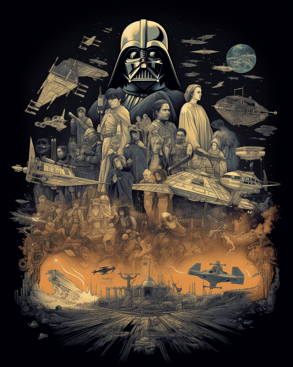 Illustration of Star Wars universe signifying sequel's success
