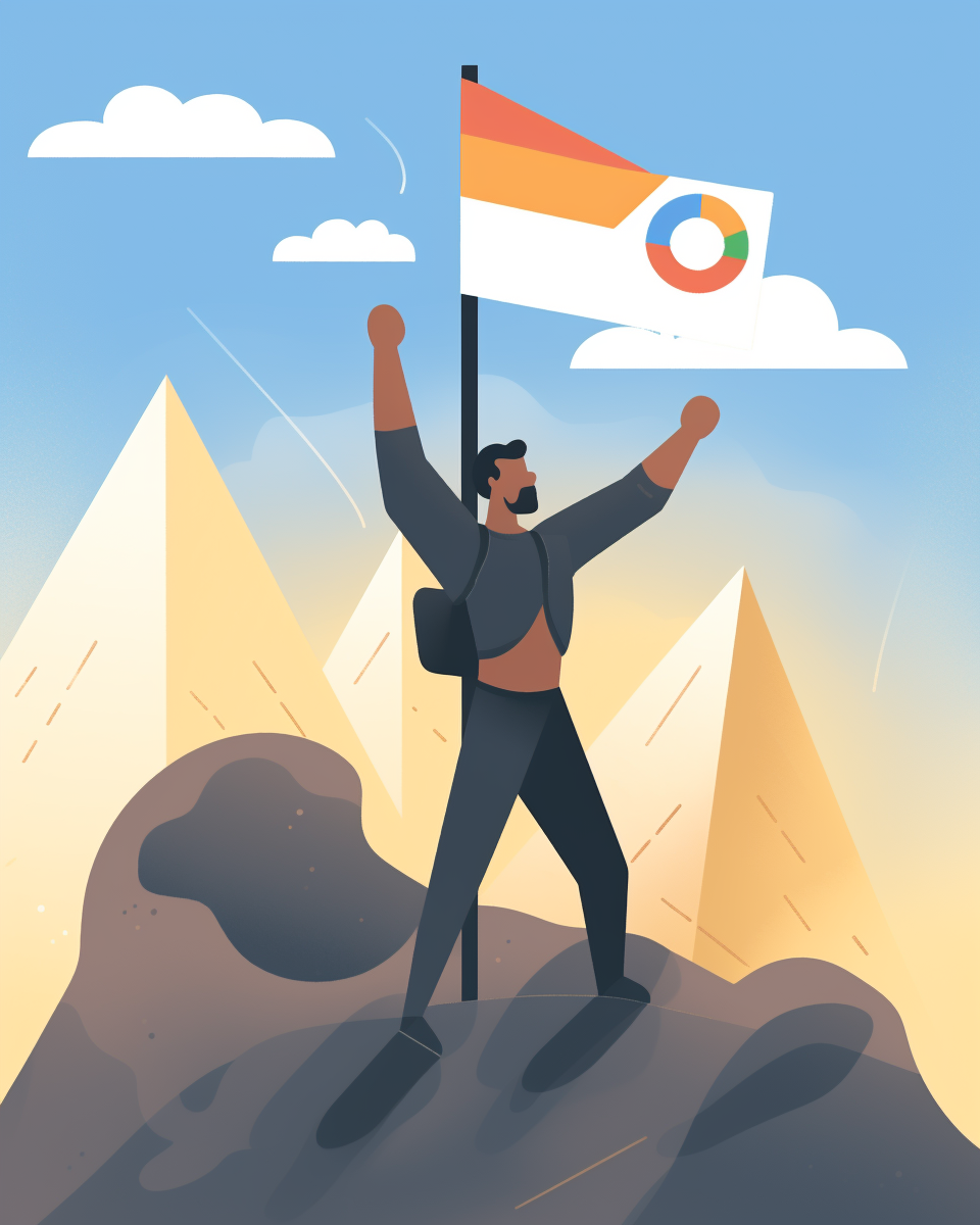 Climber on top of Google SERP mountain
