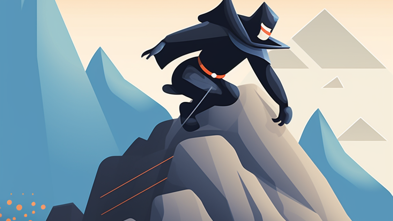 Ninja climbing SERP mountain