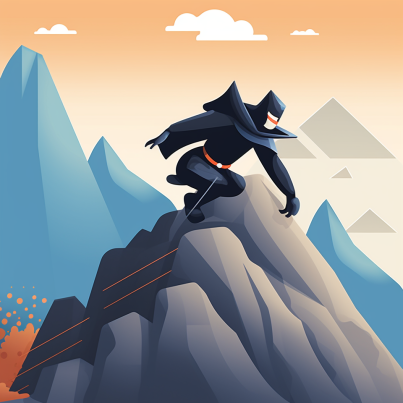 Ninja climbing SERP mountain